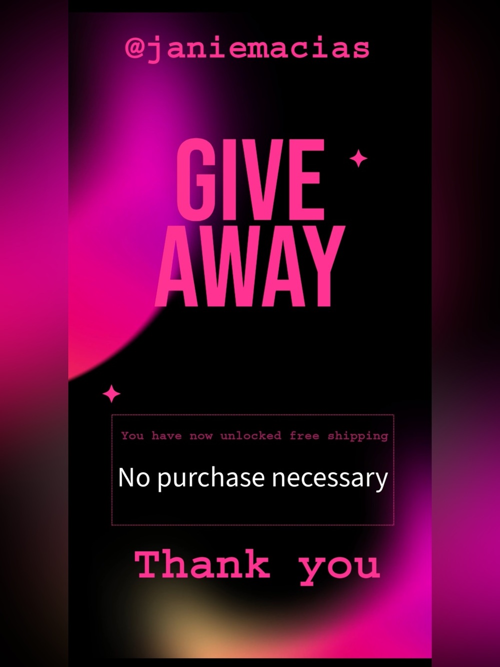 Giveaway Free shipping